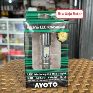 Ayoto Lampu LED Ayoto untuk Motor Matic dan Bebek M2B AC&DC 8W+8W Hi/Lo Super Bright LED Dual Beam